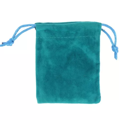 Pochette di velluto per regalo bijoux mm.65x85 Dark Turchese x1