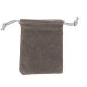 Pochette di velluto per regalo bijoux mm.65x85 Grigio x1