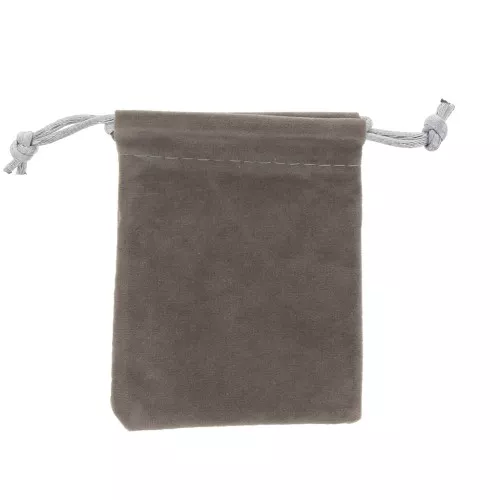 Pochette di velluto per regalo bijoux mm.65x85 Grigio x1