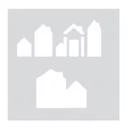 Stencil aderente per pittura ed effetto sul vetro 10 cm Case x1