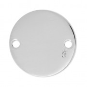 Distanziatore rotondo 2 fori da incidere mm.20 Argento 925  x1|raw }}