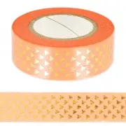 Paper Poetry Tape mm.15  Triangolo Dorato/Corallo x10m