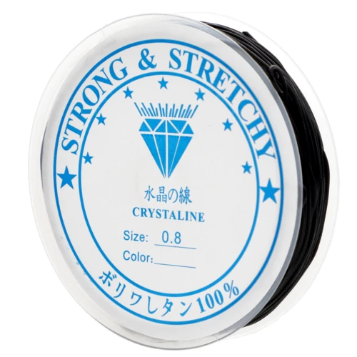 Filo elastico 0.80mm Crystal Tec nero x m. 6