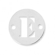 Separatore rotondo 2 fori lettera E 8.5 mm in Argento 925 x1|raw }}