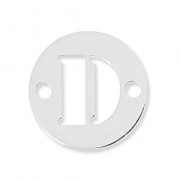 Separatore rotondo 2 fori lettera D 8.5 mm in Argento 925 x1|raw }}