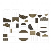 Assortimento di etichette regalo per compleanni 4-8 cm Nero/Dorato x21