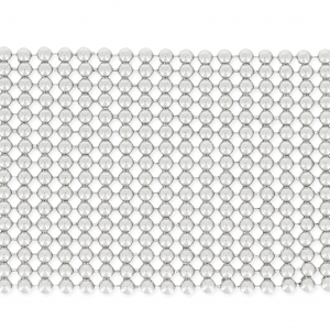 Maglia in alluminio motivo tondo 45 mm argentato x50cm