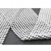 Maglia in alluminio motivo tondo 45 mm argentato x50cm