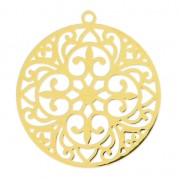 Pendentif laser cut leggero rotondo 30 mm dorato x1|raw }}