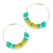 Rondelle sintetiche imitazione Heishi  6 mm Corallo x50g