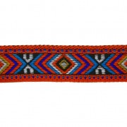 Gallone fantasia etnica a losanghe 18 mm Rosso/Green Turquoise x50cm