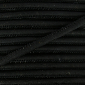 Cordone in sughero cucitura visibile 3 mm Nero x 50cm