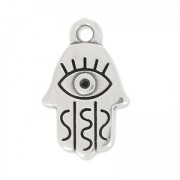 Ciondolo mano di Fatima 17.5x11 mm Placcatura argento antico x1