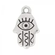 Ciondolo mano di Fatima 17.5x11 mm Placcatura argento antico x1