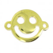 Separatore  Smiley contento  mm.19x14 dorato con oro fino x1