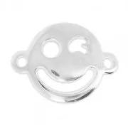 Separatore Smiley occhiolino mm.19x14 argentato x1