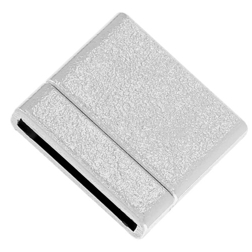 Chiusura magnetica 22 mm per laccetto di 20 mm argentato effetto diamantato x1