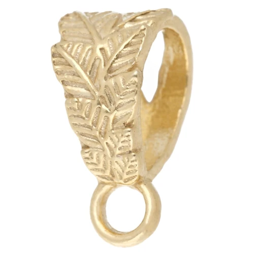 Attacco per ciondolo decorazione foglie 12.5 mm Argento 925 dorato con oro fino x1
