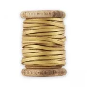 Bobina di legno di 5 m. laccetto effetto scamosciato House Doctor 2.6 mm Gold