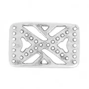 Distanziatore martellato 7 file19x29 mm Placcatura argento antico x1