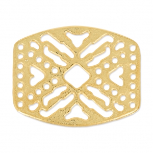 Distanziatore martellato 7 file24x31 mm Dorato con oro fino con oro fino satinato x1