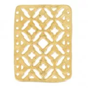 Distanziatore martellato 9 file28.5x38 mm Dorato con oro fino con oro fino satinato x1