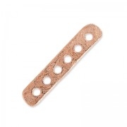 Distanziatore 6 fori martellato19x4 mm dorato rosa satinato x1|raw }}