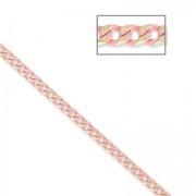 Catena maglia ovale piatta 1.5 mm Rosa/dorato x1m|raw }}