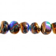 Perle di vetro Tico Beads 5x7 mm Jet Glittery Graphite x25