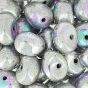 Perle di vetro Tico Beads 5x7 mm Jet Glittery Silver x25|raw }}