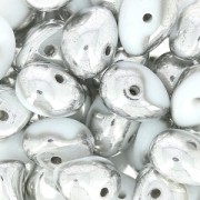 Perle di vetro Tico Beads 5x7 mm Opaque White Argent x25|raw }}