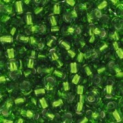 Preciosa Perle di semi 11/0 2 mm - Peridoto scuro foderato d'argento x20g