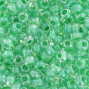 Perle Preciosa 9/0 2,5 mm - Interno verde cristallo x20g
