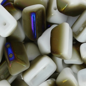Perle di vetro Roofy Beads 5x8 mm Opaque White Azuro x25