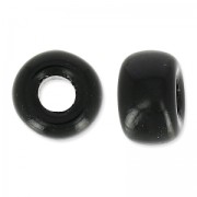 Perle a foro grande - Perle Pony 9 mm - Preciosa - Jet x15|raw }}