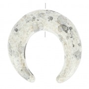 Pendentif forme demi-lune ou corne en céramique 36 mm Beige Marbré Mat|raw }}