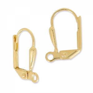Orecchini con ganci chiusi goccia mm. 14 con anello da decorare Dorato con oro finox2