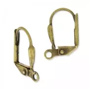 Orecchini con ganci chiusi goutte mm. 14 anello da decorare bronzo x2