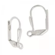 Orecchini con ganci chiusi goccia mm. 14 con anello da decorare Placcatura argento fino x2