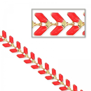 Catena a spina di pesce in resina epossidica 6,3 mm Coral Fluo Dorato x 20 cm
