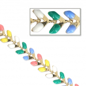 Catena a spina di pesce in resina epossidica 6,3 mm Dorato x 20 cm