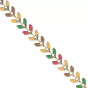 Catena a spina di pesce in resina epossidica da 6,3 mm color senape/rosso/verde dorato x 20cm