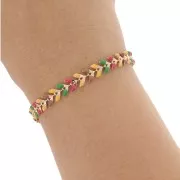 Catena a spina di pesce in resina epossidica da 6,3 mm color senape/rosso/verde dorato x 20cm