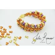 Perle in vetro Preciosa Tee Beads mm.2x8 Olive Green Gold Shine x50