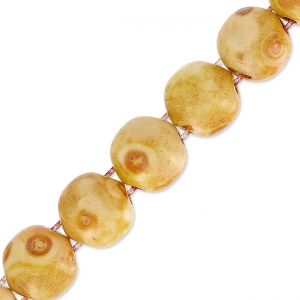 Perle in vetro Dobble Beads 2 fori8 mm Chalkwhite Travertin x20