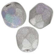 Sfaccettate mm. 4 Glittery Mat Silver x50|raw }}
