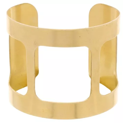 Bracciale rigido piatto in ottone grezzo 49x145 mm da decorare x1