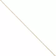 Catena fina maglia forçat ovale 1.3  mm Dorato con oro finox1m