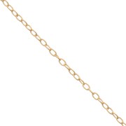 Catena fina maglia forçat ovale 1.3  mm Dorato con oro finox1m