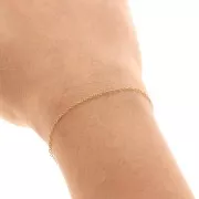 Catena fina maglia forçat ovale 1.3  mm Dorato con oro finox1m